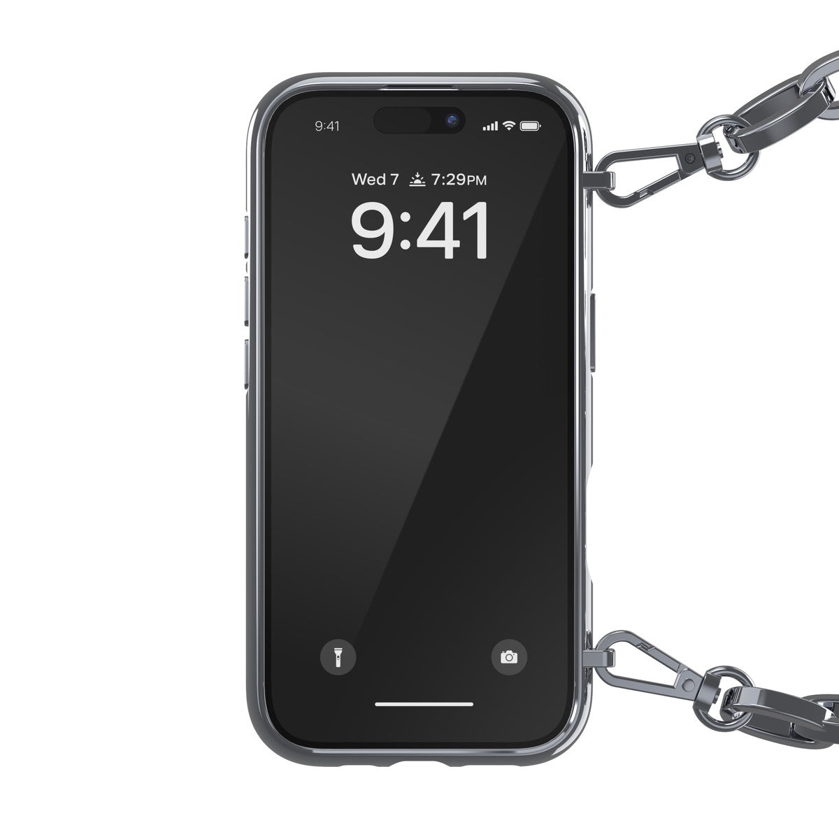 iPhone 16 Proケース Oval D GLOSSY CHAIN シルバー – MiraiSell