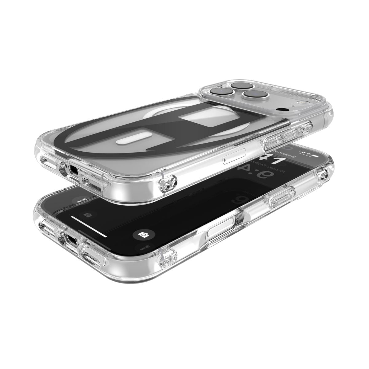 iPhone 17 Proケース Oval D Metallic Magsafe クリア/ブラック