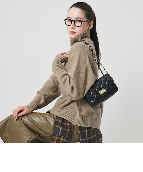 AULENTTI＞レザー キルティング チェーン ショルダーバッグ