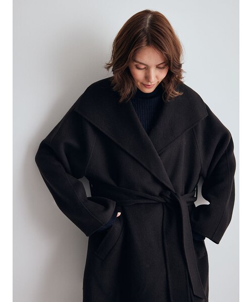 共ベルト付きビックカラーミディ丈コート｜ミラオーウェンの通販