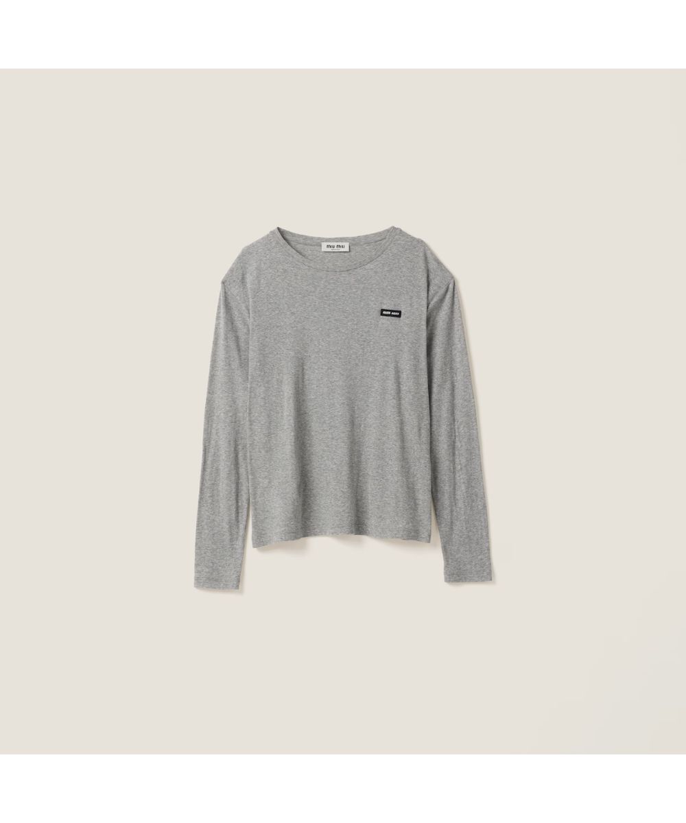 MIU MIU/ミュウミュウ通販 | ジャージー リブ編み 長袖Tシャツ【送料