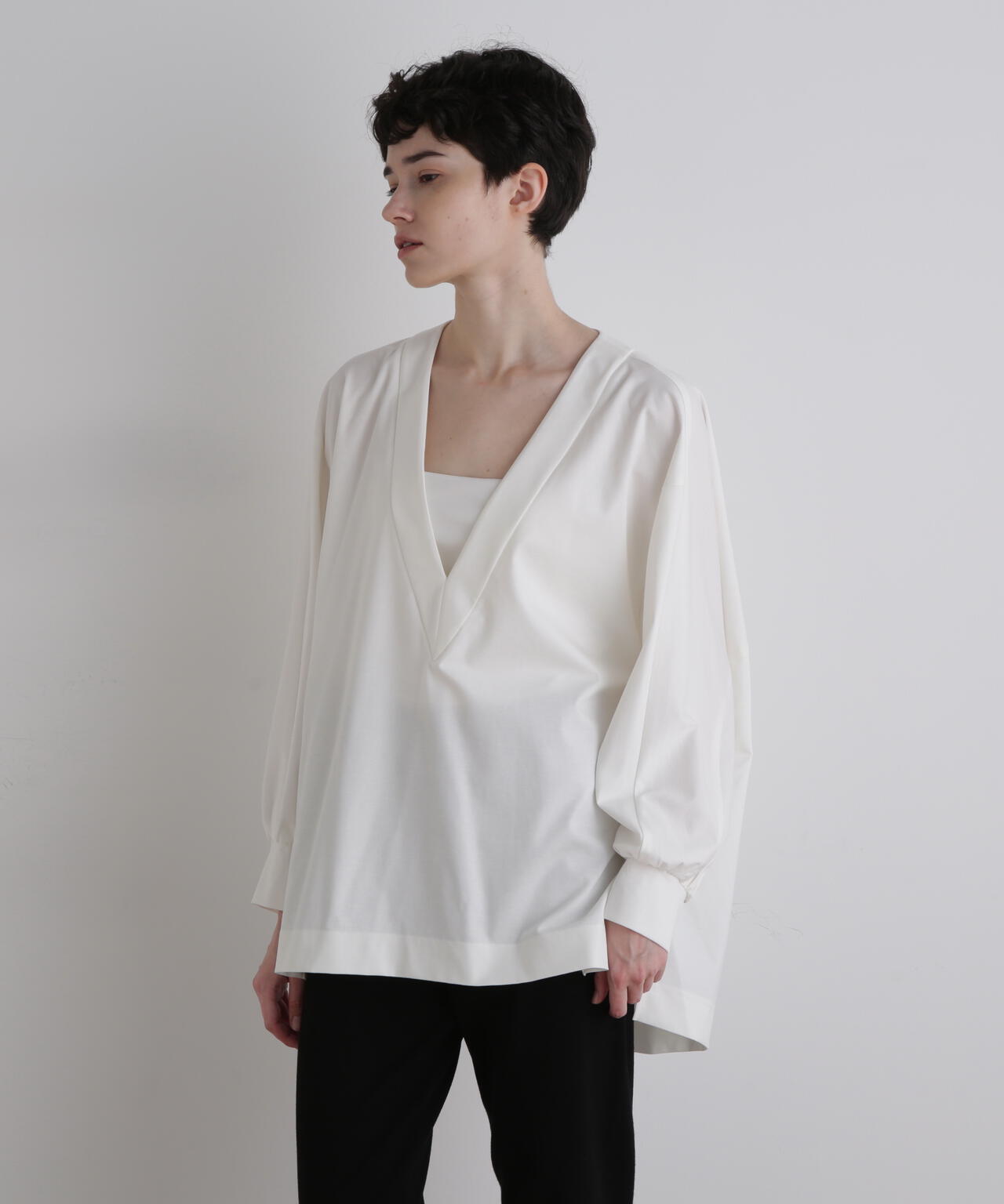 コンパクトポンチVネックプルオーバー | LE PHIL（ル フィル