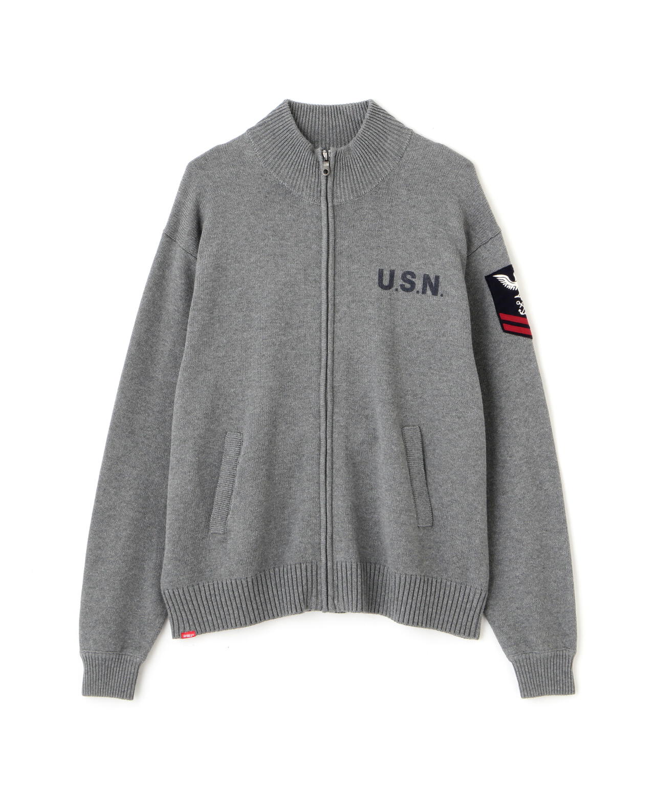 NAVAL STAND COLLAR ZIP KNIT JACKET / ネイバル スタンド カラー