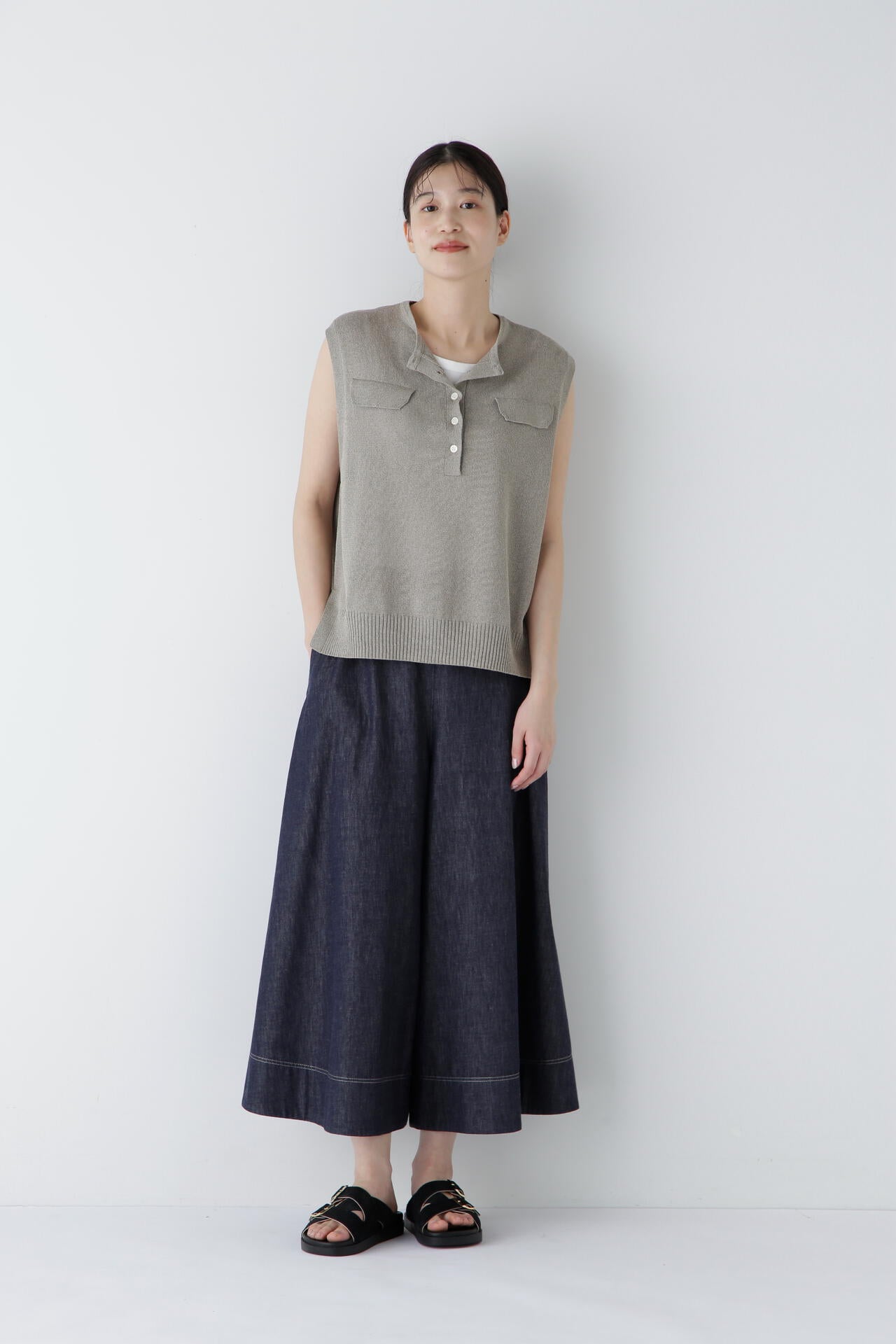 ライトオンスデニムフレアースカーチョ | human woman（ヒューマン