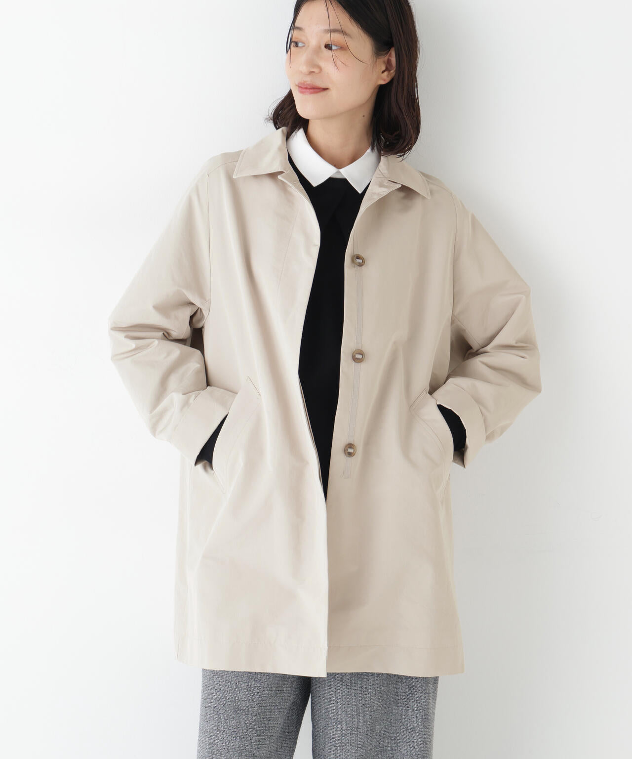 ≪弱撥水素材≫タフタステンカラーコート | human woman（ヒューマン