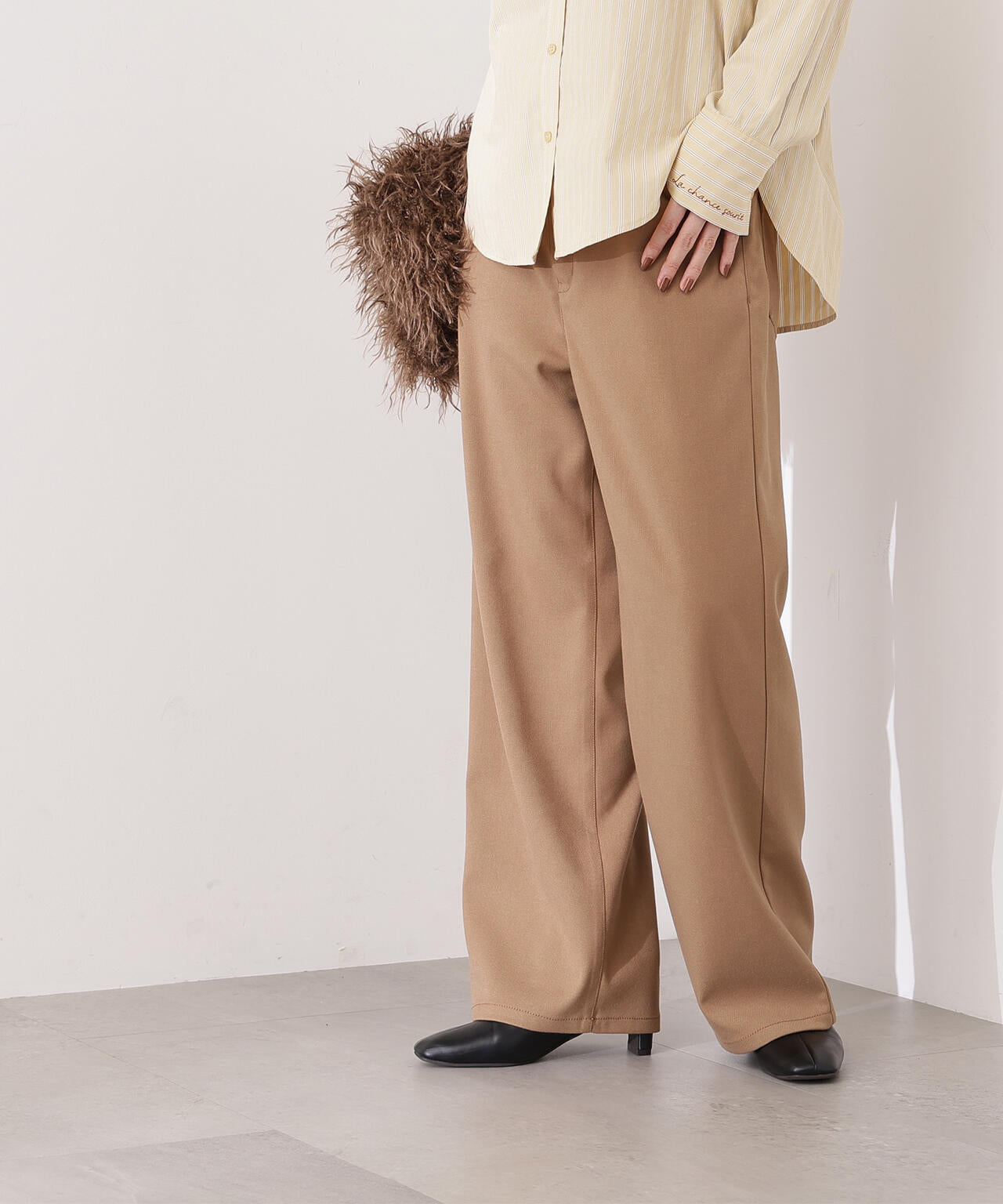 岸本セシルさん着用】ベーシックツイルワイドパンツ | N. Natural