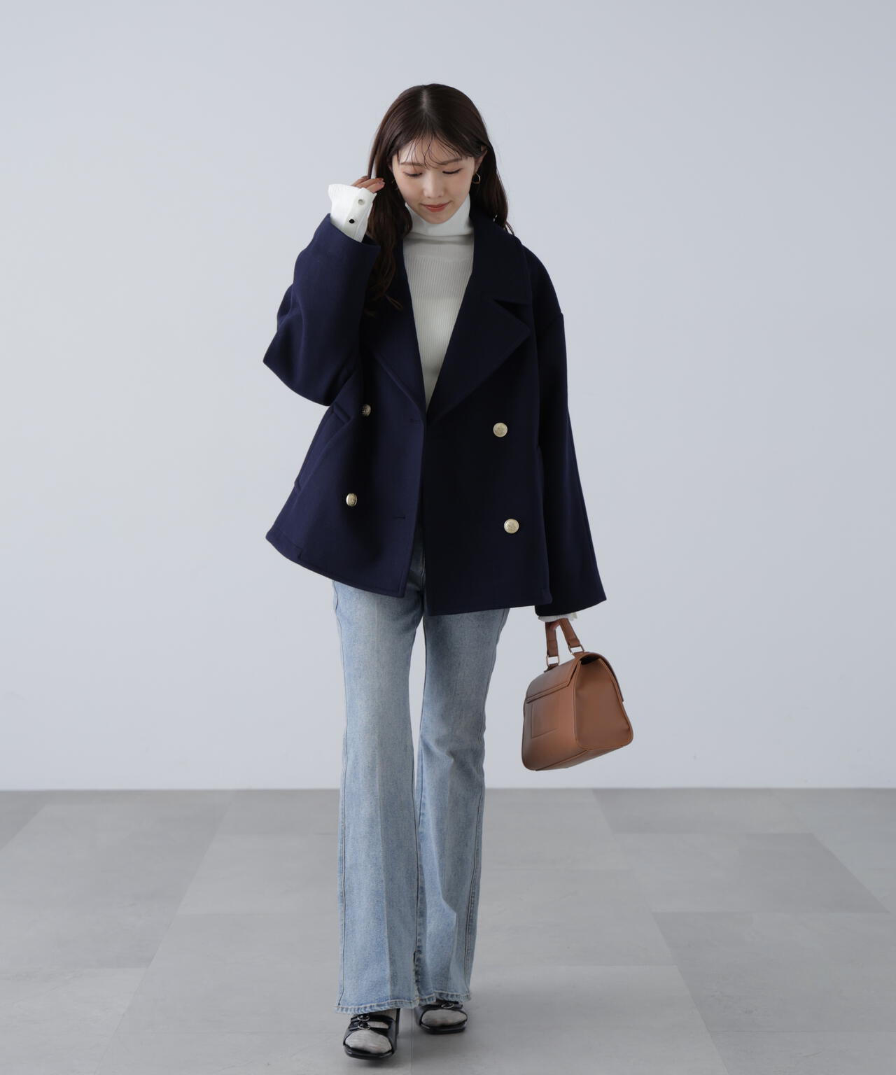 はかな企画】ミドル丈オーバーピーコート〈MFM〉 | FREE'S MART