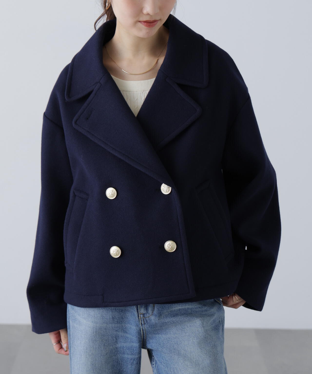 はかな企画】ミドル丈オーバーピーコート〈MFM〉 | FREE'S MART