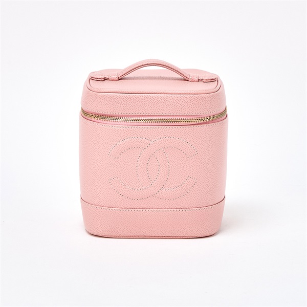 CHANEL ココマーク 2003年頃 バニティバッグ ピンク ゴールド キャビア