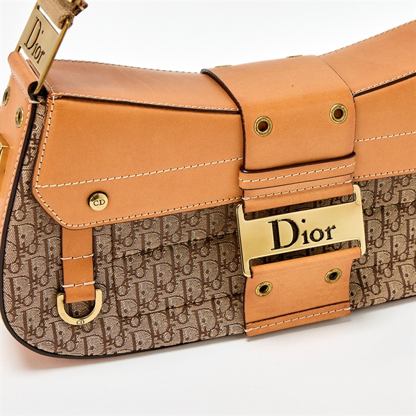Christian Dior ショルダーバッグ ブラウン ベージュ ゴールド
