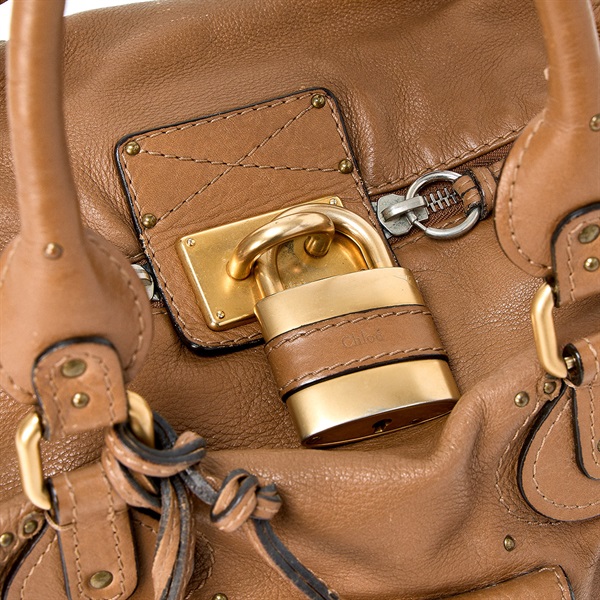 Chloe パディントン ミニ ハンドバッグ ブラウン マットゴールド