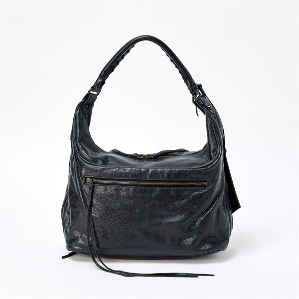 BALENCIAGA ザ デイ ショルダーバッグ ブラック マットゴールド レザー