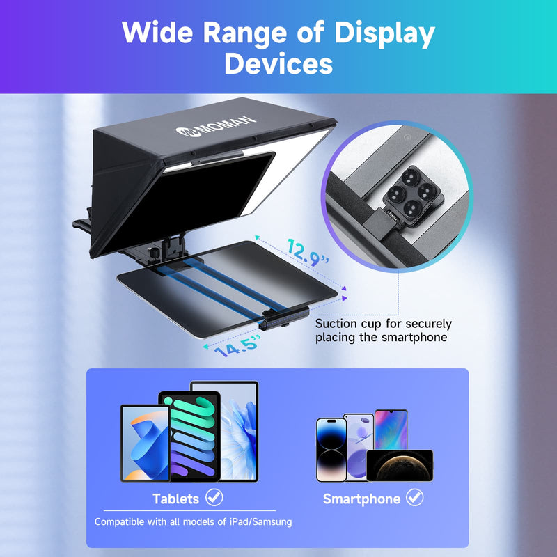 ビデオ Moman MT12 用の最高のプロフェッショナル テレプロンプター
