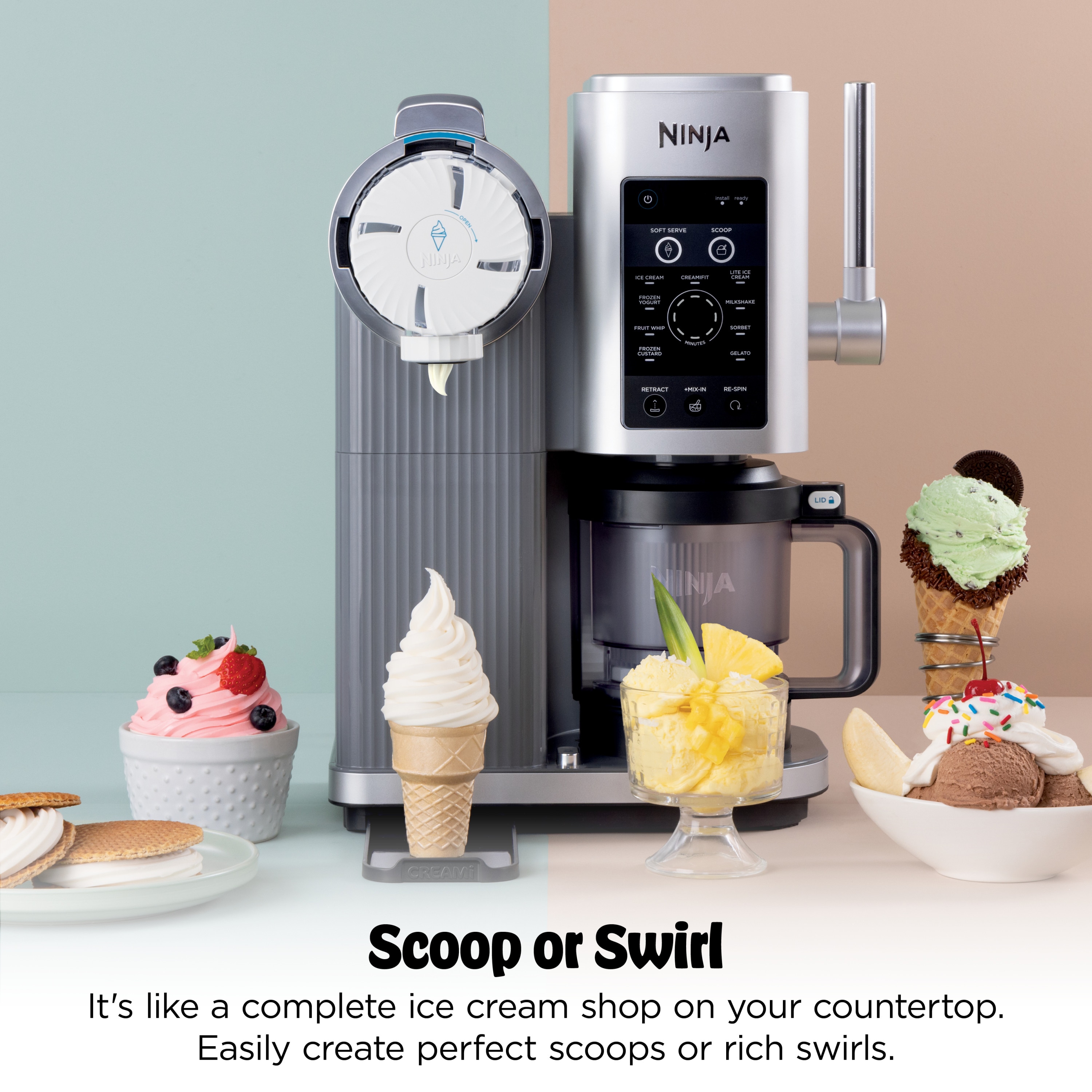 Ninja Creami 1.2-Quart Electric Ice Cream Maker Makes Soft-Serve