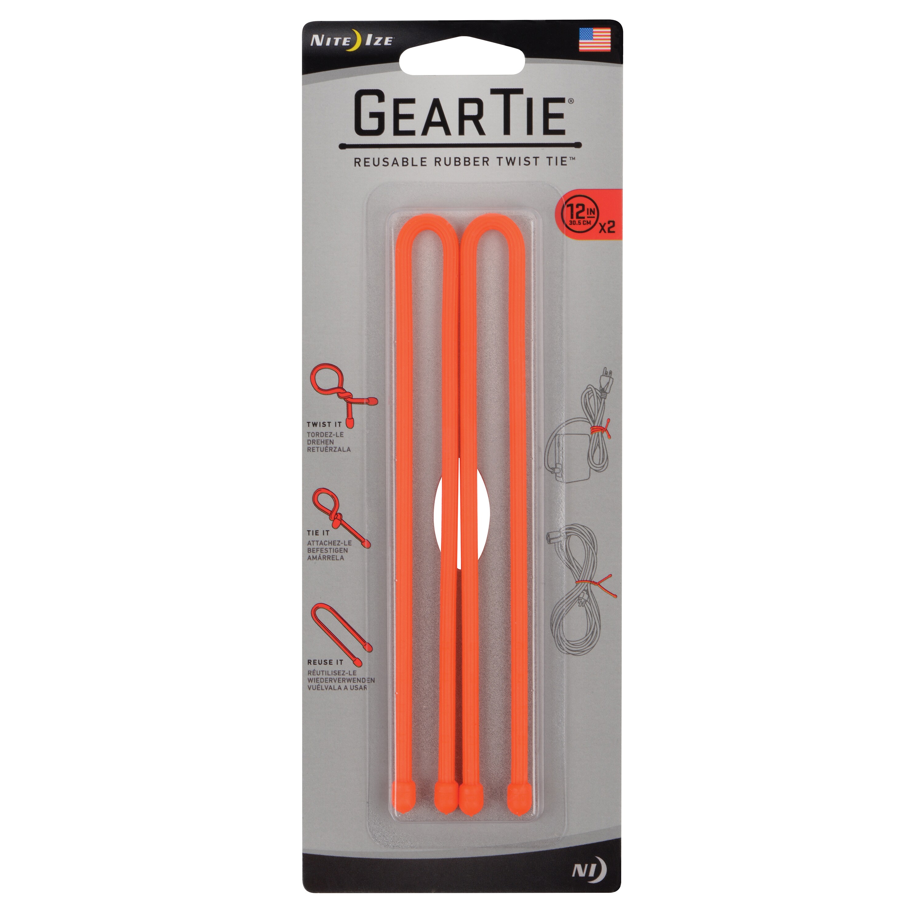 Nite Ize 12-in Plastic Cable Zip Ties Reusable Rubber Twist Tie