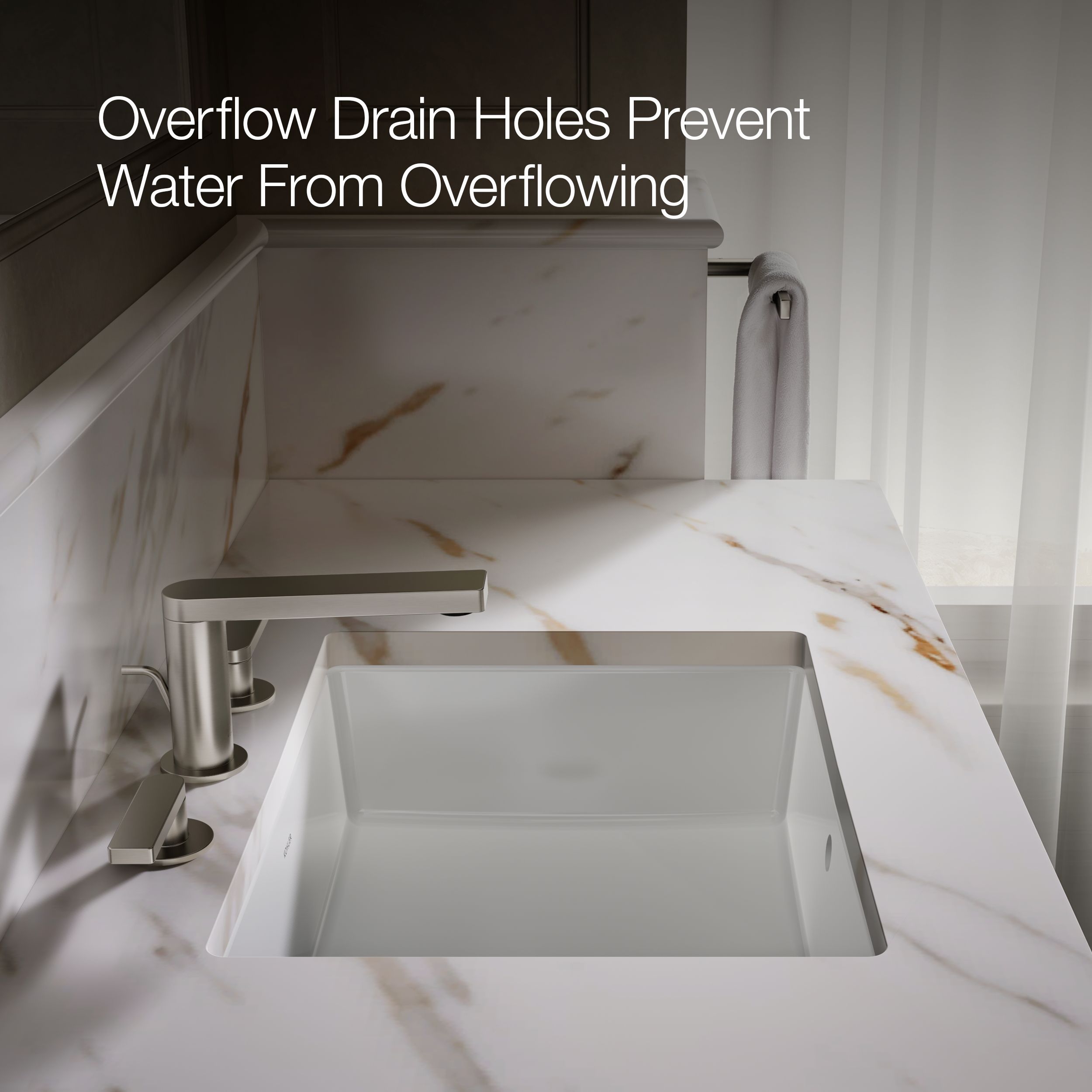 KOHLER Verticyl Vitreous China Undermount Rectangular Modern White