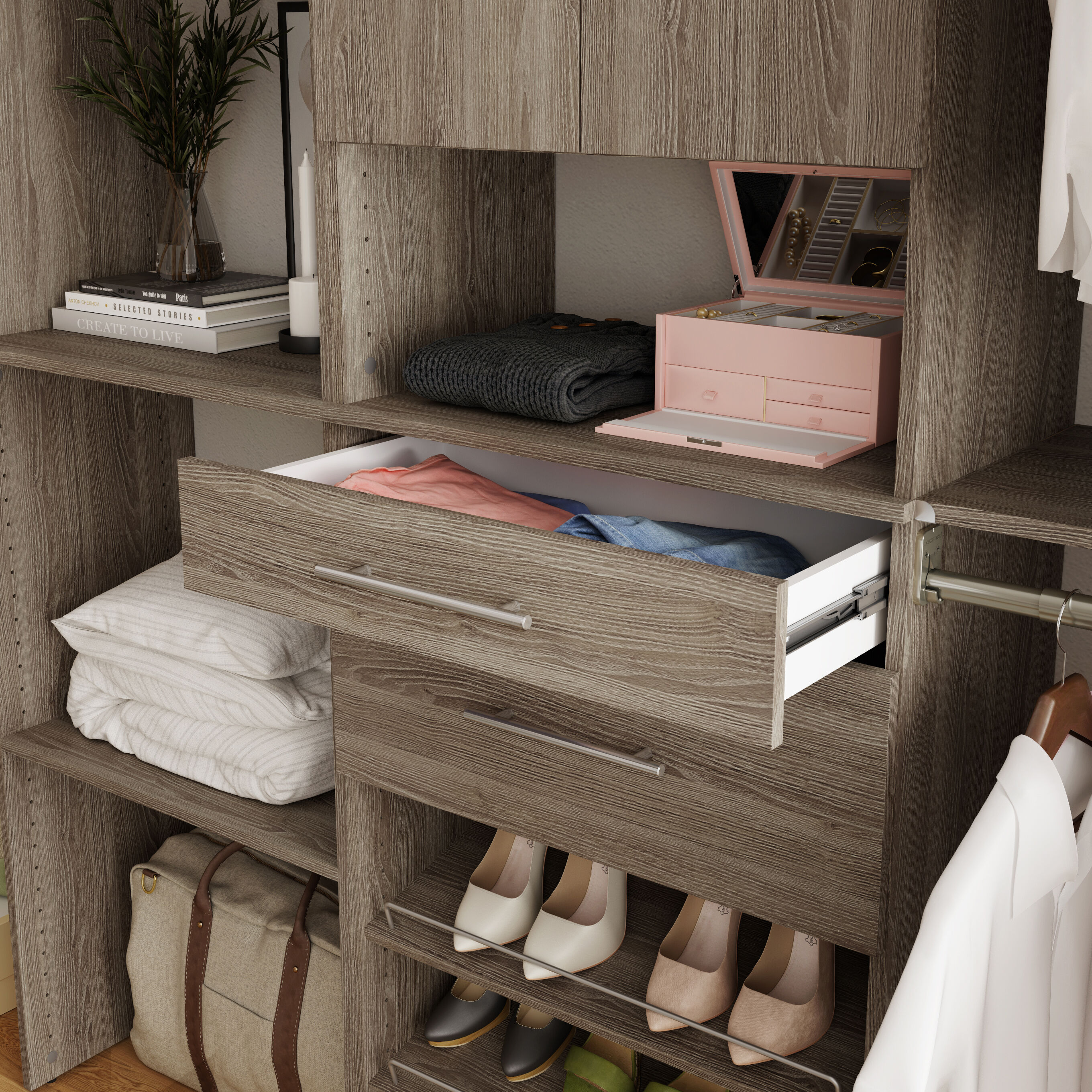 ClosetMaid BrightWood 25-in x 5-in x 13-in Latte Drawer unit in