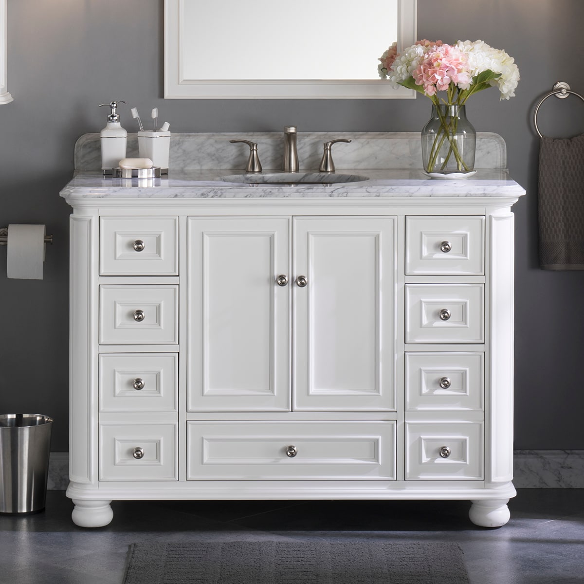 allen + roth Wrightsville 48-in White Undermount Single Sink