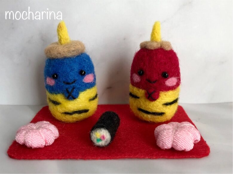 節分】赤鬼・青鬼ちゃんセット・羊毛フェルト - mocharina＊布あそび