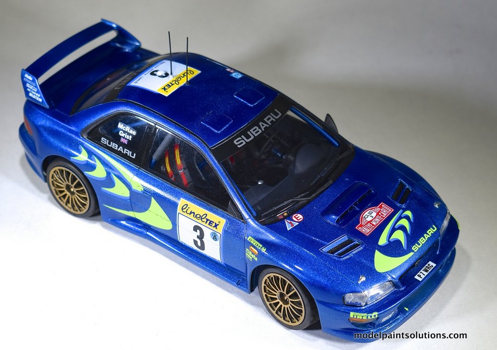 The Tamiya 1/24 Subaru Impreza WRC in Monte Carlo Rally Scheme