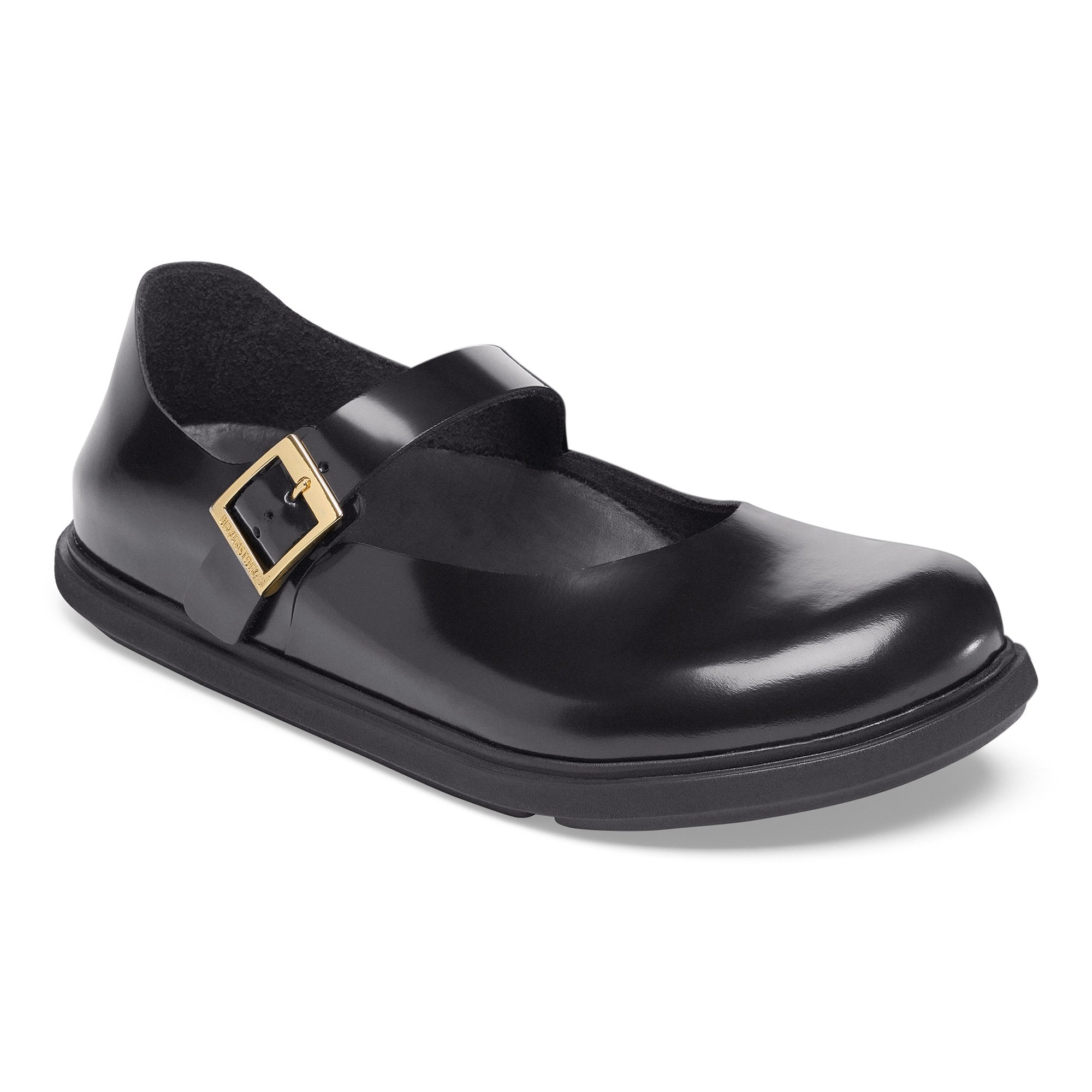 Mantova Droplet Buckle High Shine Black - Narrow Width - Morgans Shoes