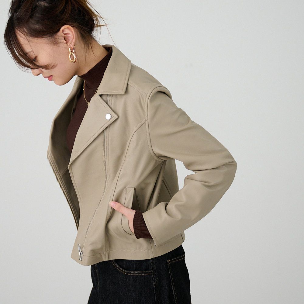 ラムレザー ダブルライダースジャケット(ブラック) | もりのがっこう公式