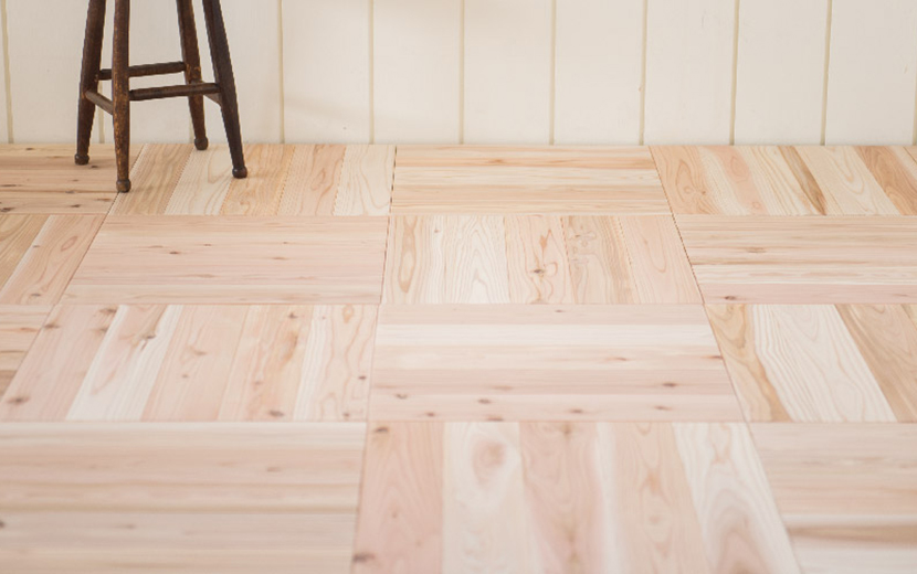 ユカハリ・タイル すぎ 無塗装 ｜ 西粟倉森の学校