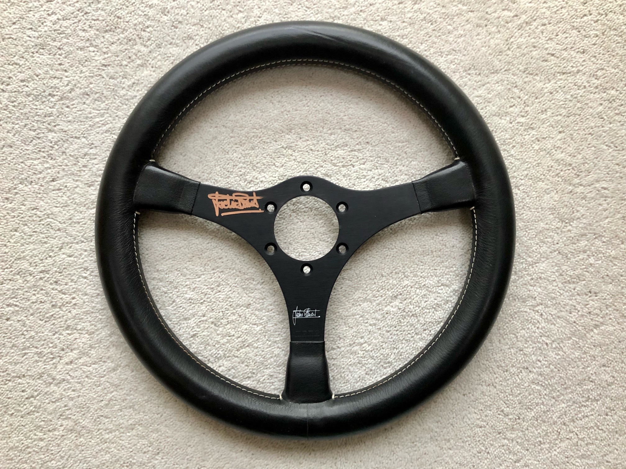 Jackie Stewart signed MOMO limited edition steering wheel with box