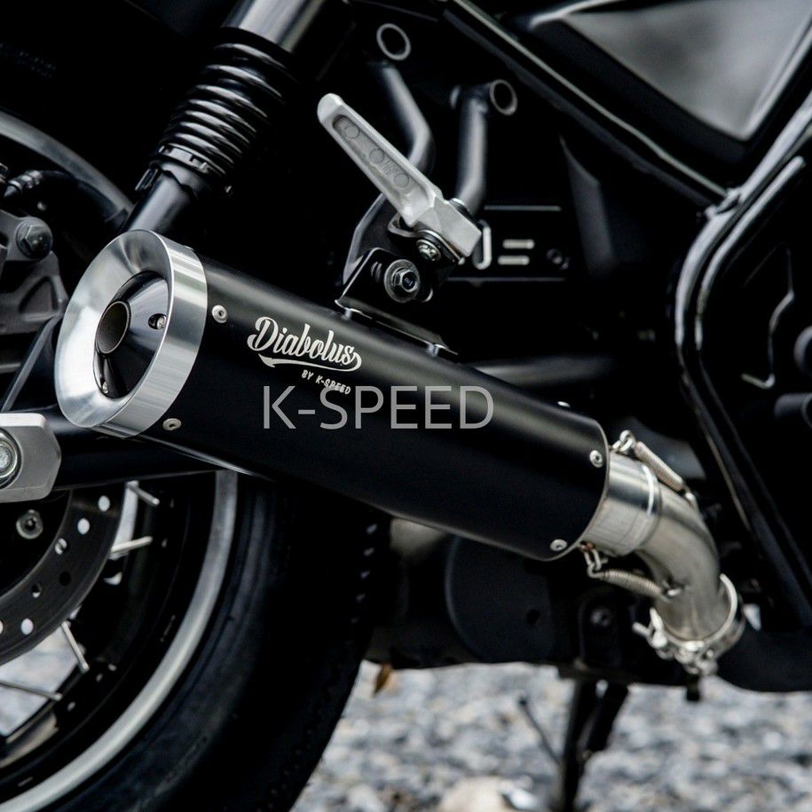 レブル250/500 スリップオンマフラー Diabolus ステンレス/ブラック K