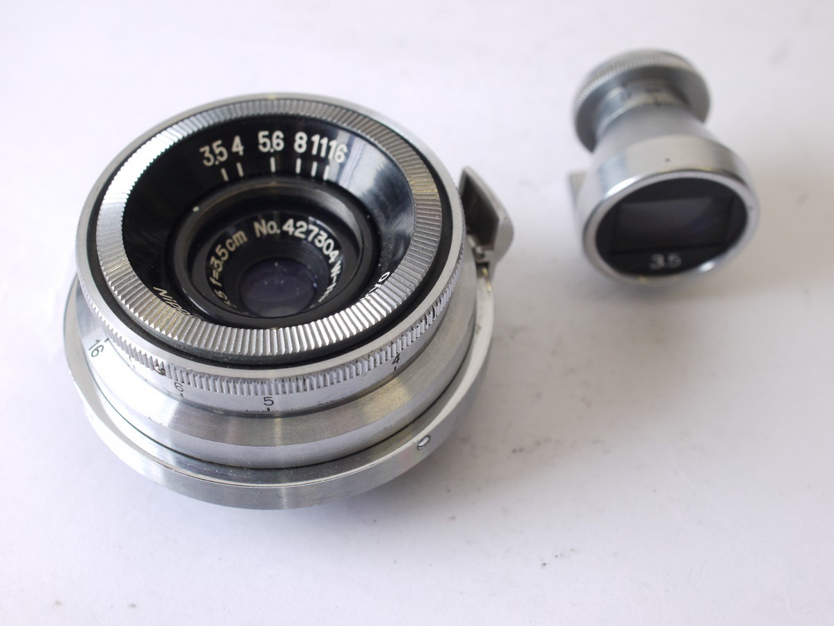 Nikon Nippon Kogaku 3.5cm f3.5 W-Nikkor C coated chrome wide angle