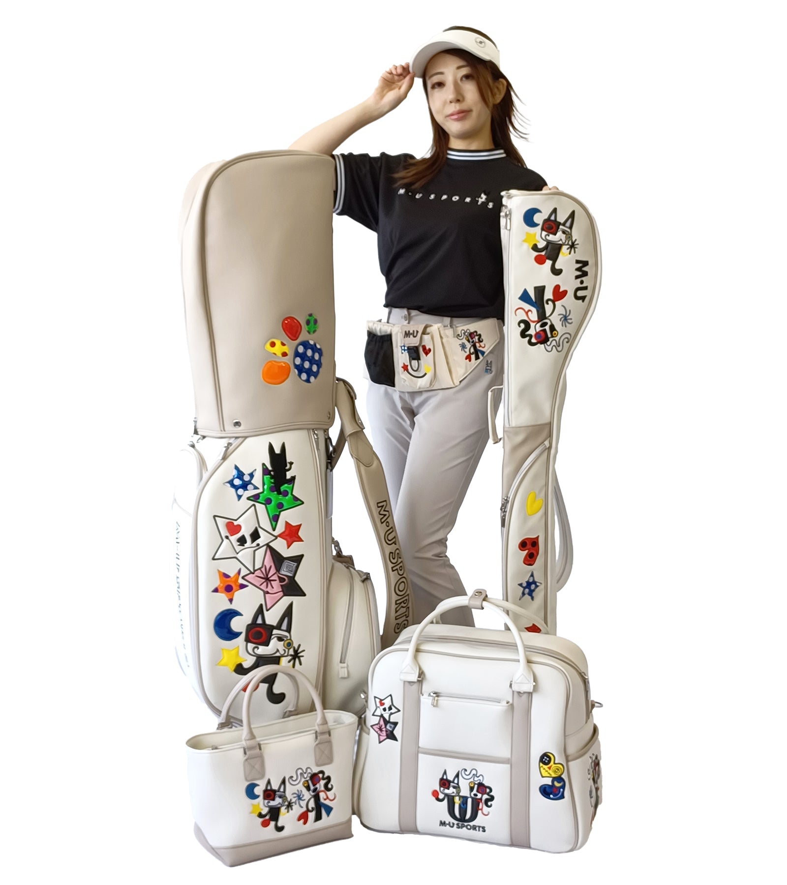 ポップアートカラフルパッチワーク刺繍ボストンバッグ – M・U SPORTS