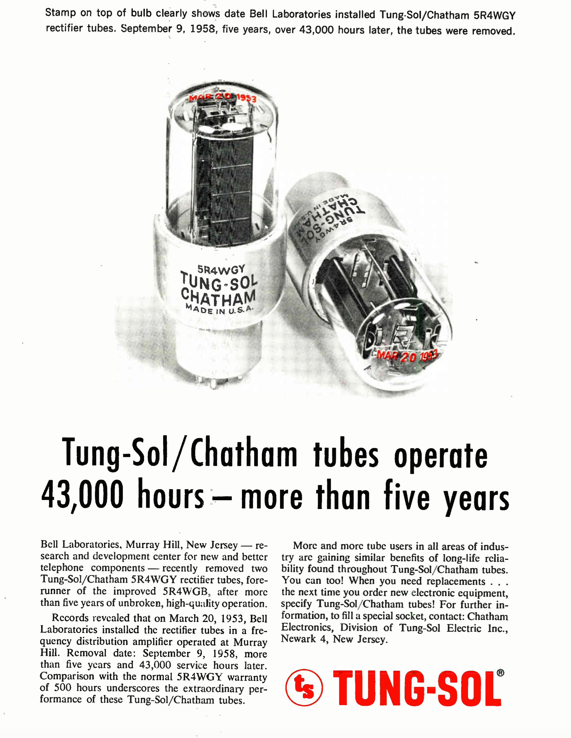 5R4WGA, CHATHAM ELECTRONICS, JAN-CAHG, BLACK LADDER ANODE