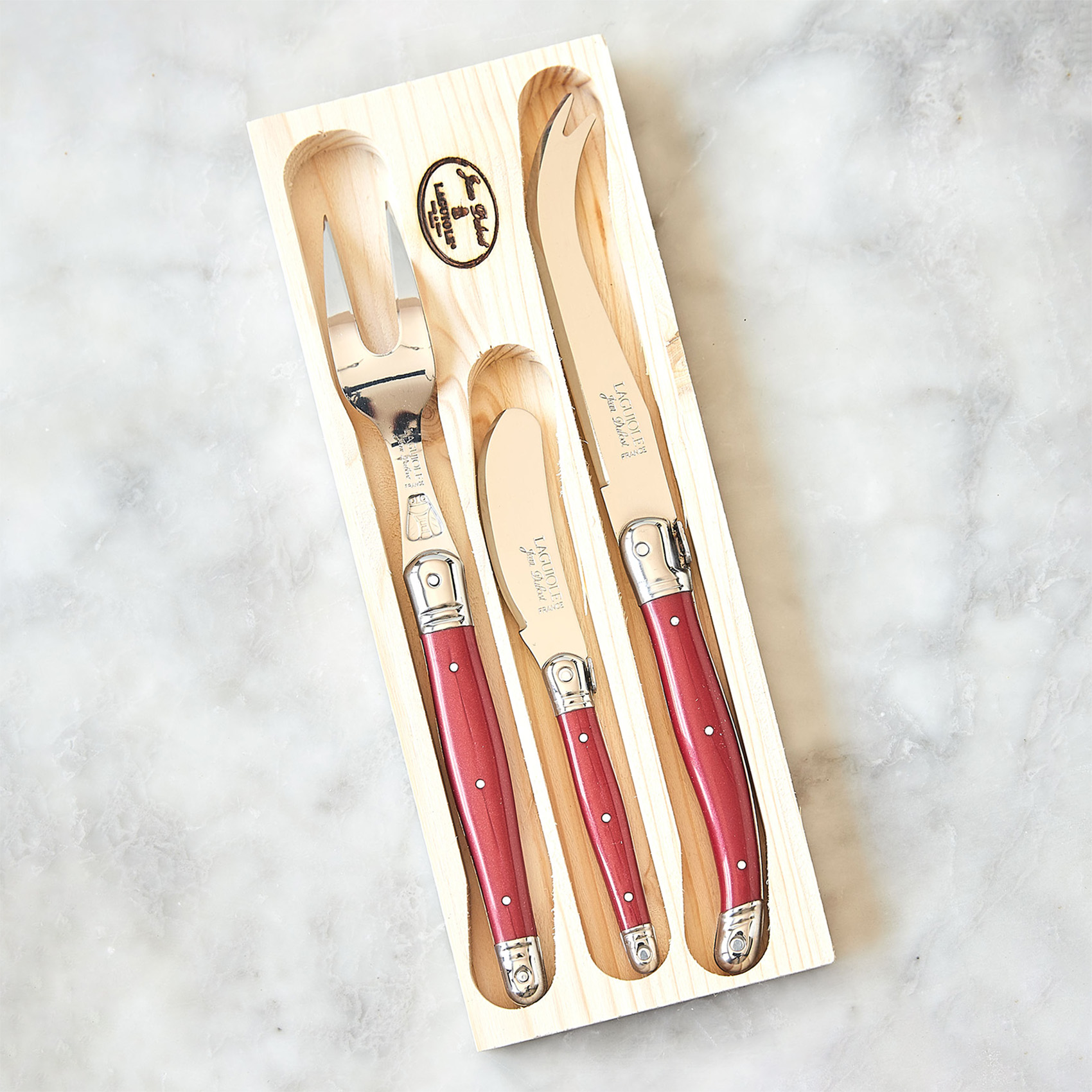 Laguiole 3 Piece Cheese Set – cheese serving utensils | Murray's