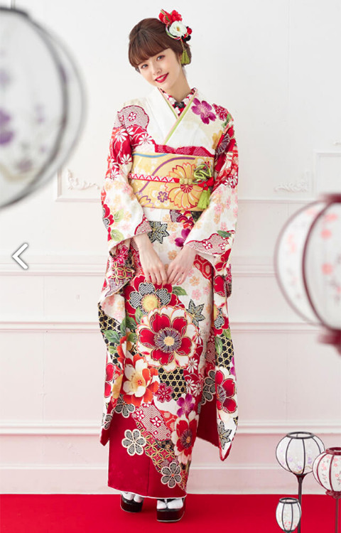 振袖専門館 花舎の振袖 /白色/赤色/エレガント/桜柄/ 振袖 | My振袖