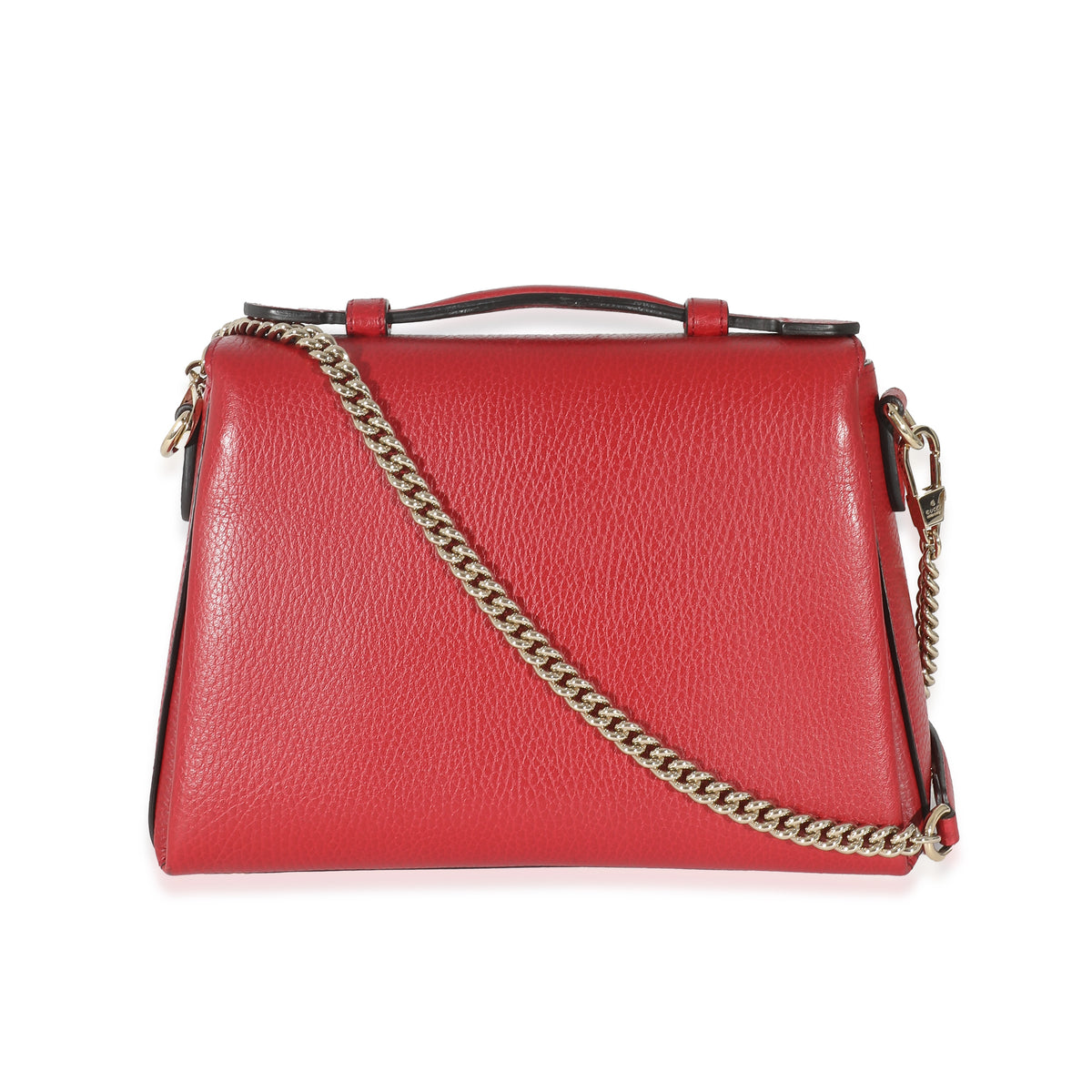 Gucci Red Calfskin Small Interlocking G Dollar Top Handle Bag