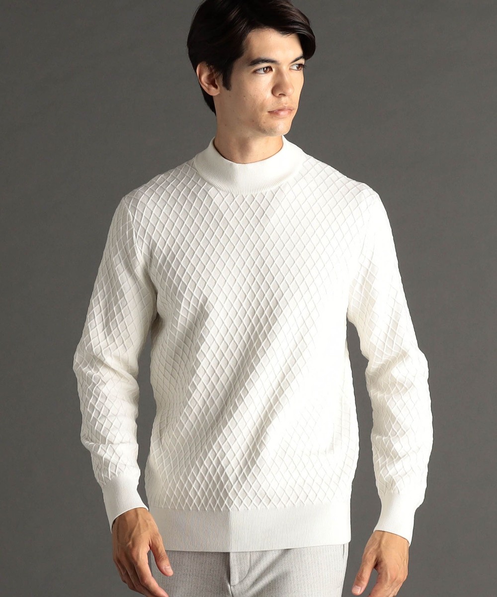 ex/tra】ダイヤジャカード モックネックニット｜プルオーバー｜ニコル