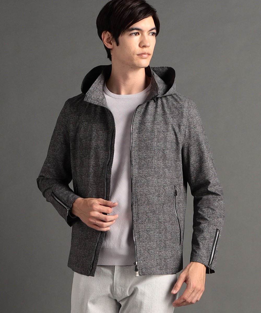 ex/tra】メランジプリント フーディブルゾン｜その他ジャケット