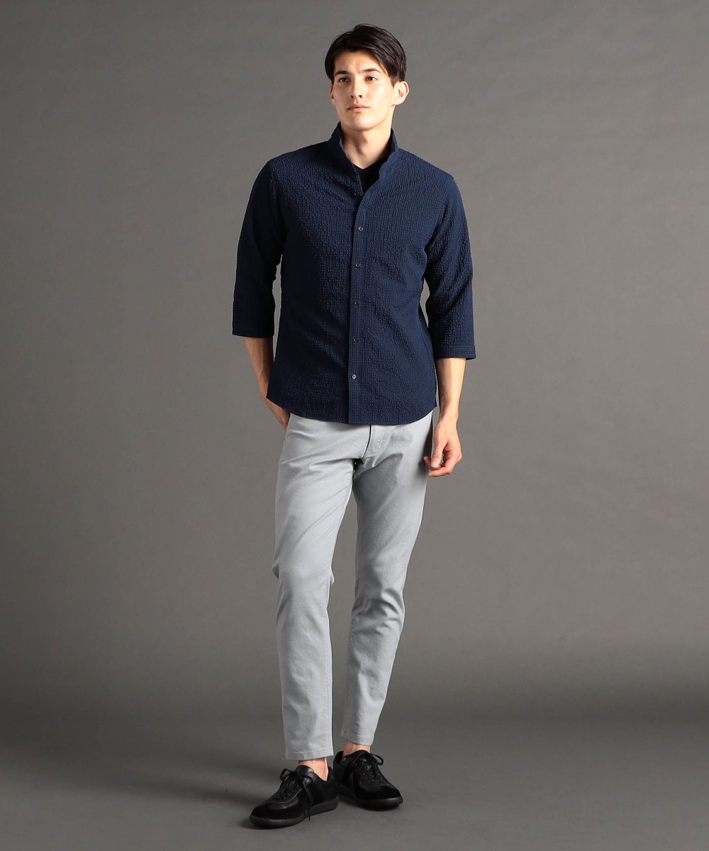 ex/tra】プレミアムサッカー スタンドカラーシャツ｜5分/7分袖｜ニコル