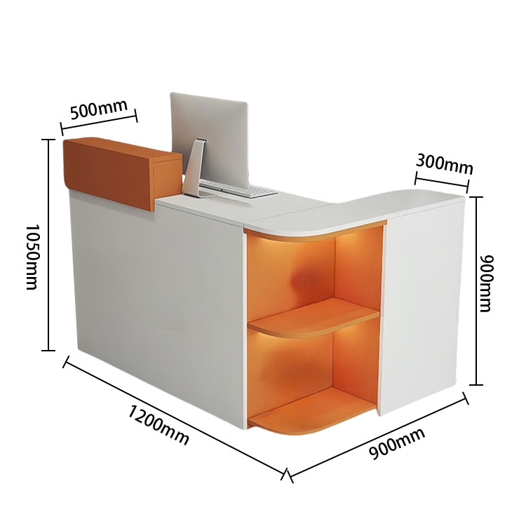 受付カウンター,レジカウンター,L字型,店舗用,鍵ロック,配線穴,展示棚