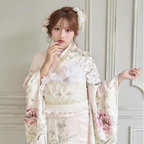 ナナイロキモノWEBショップ / 振袖フルセット｜オフホワイト色・可愛い