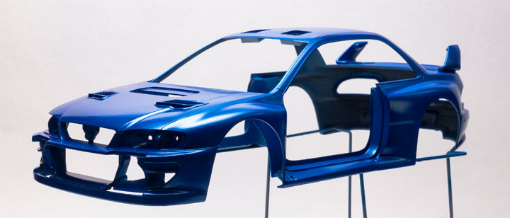 青色の塗装 1/24 スバル インプレッサWRC'98 モンテカルロ の制作 #14