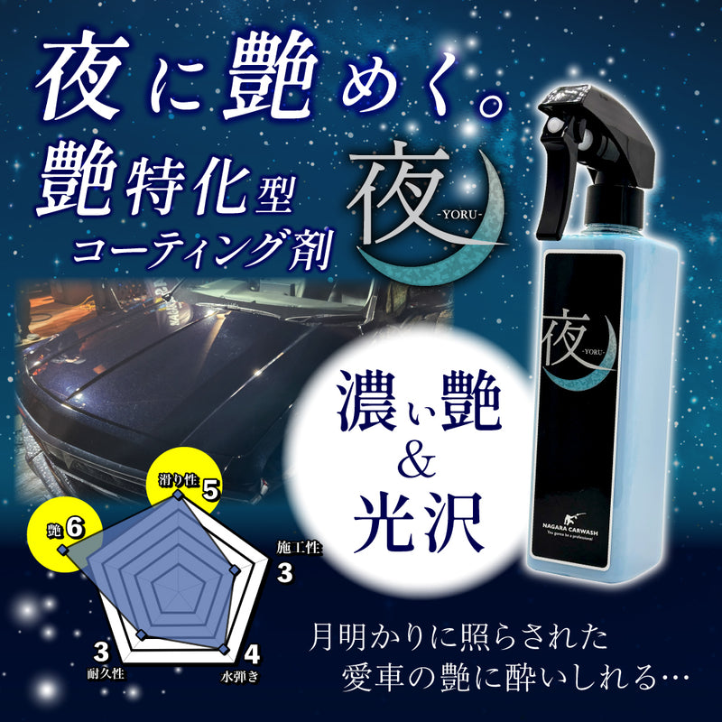 夜 『 夜に艶めく。艶特化型簡易コーティング剤 』 – ながら洗車