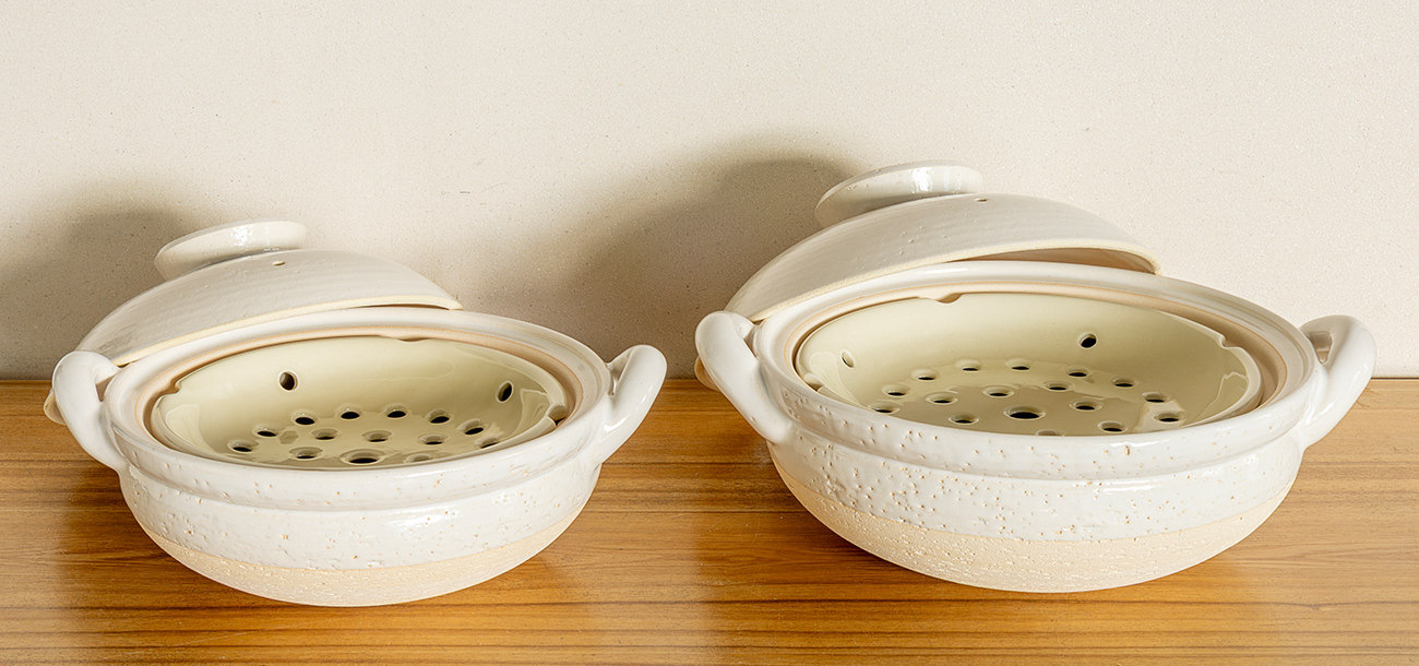 長谷園公式通販］ヘルシー蒸し鍋 白