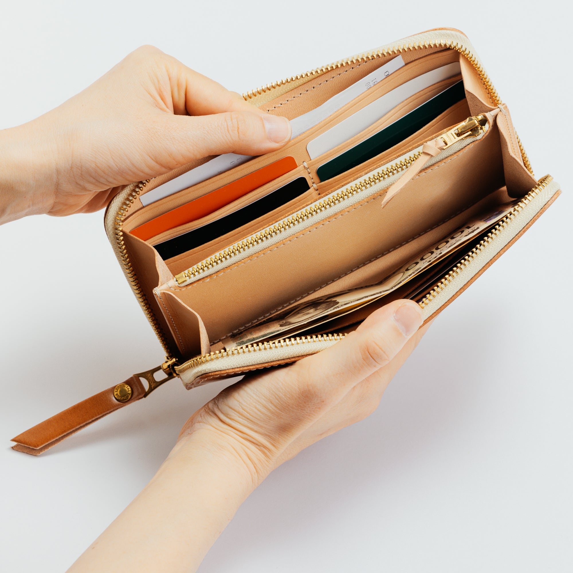 SL0191 cordovan zip long wallet