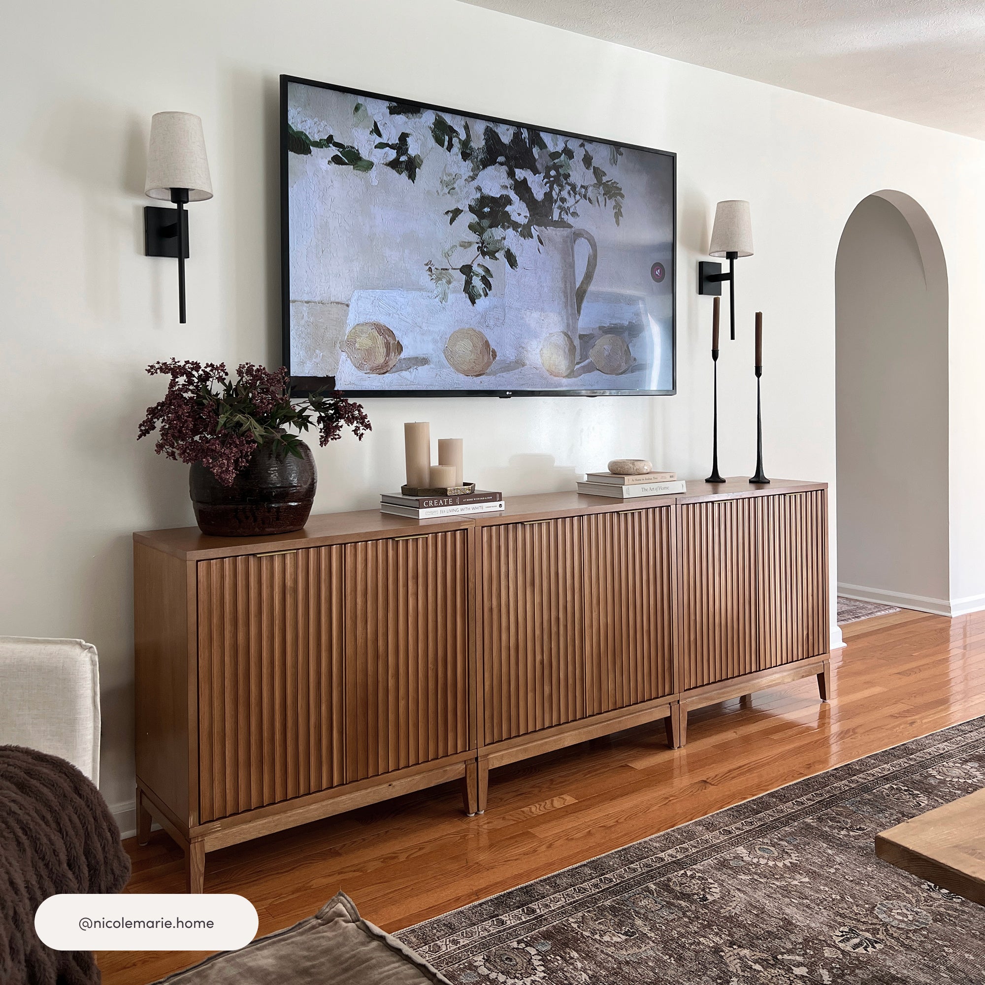 Jasper Fluted Storage Cabinet Light Brown Set of 2 | Nathan James