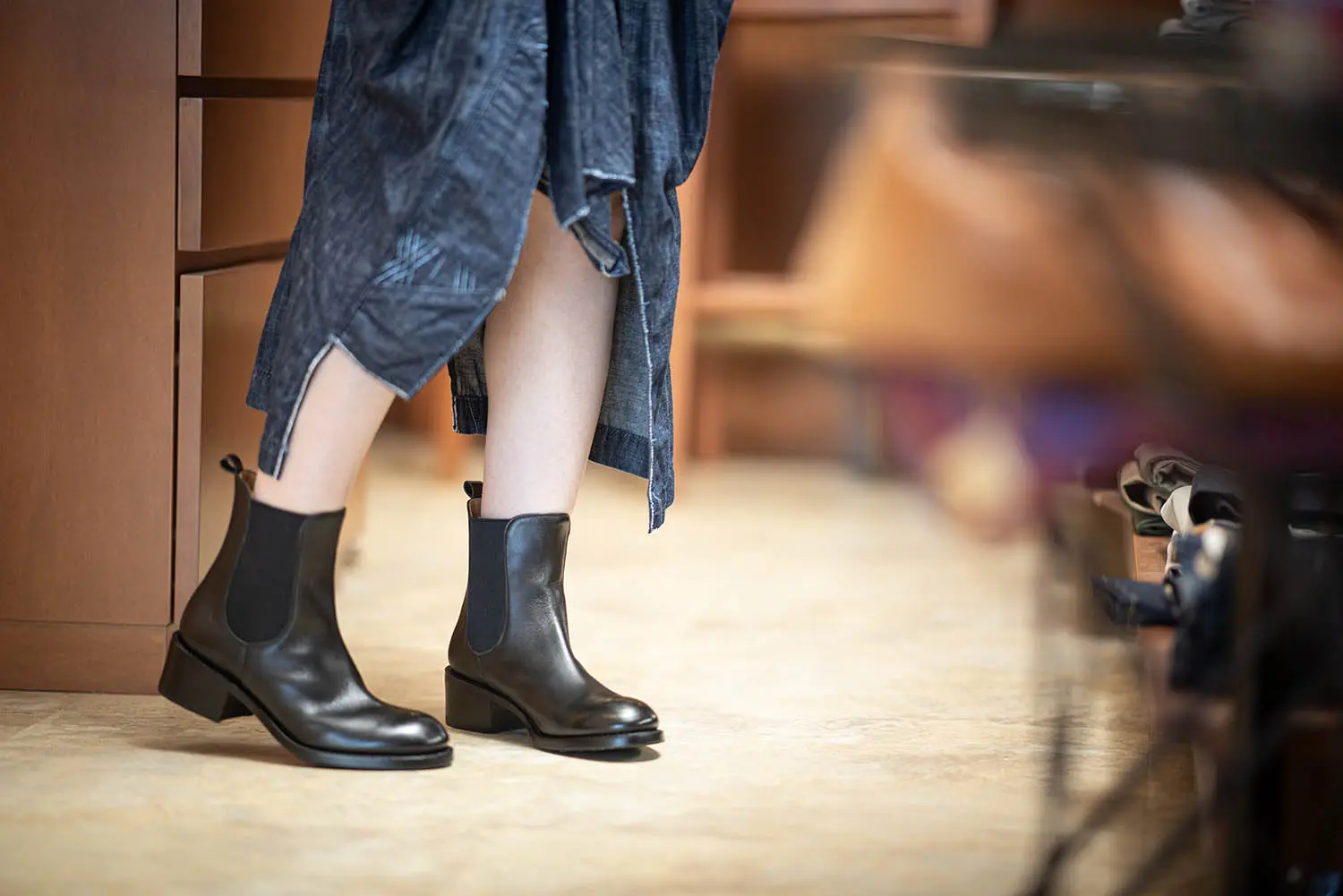 履き心地の良いサイドゴアブーツ】 ショセ PC-5028HVブラック別注ソール