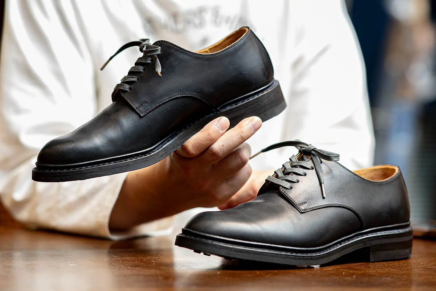 タフに履けるお勧めプレーントゥ】MOTO 2121 ブラック- Natoriya