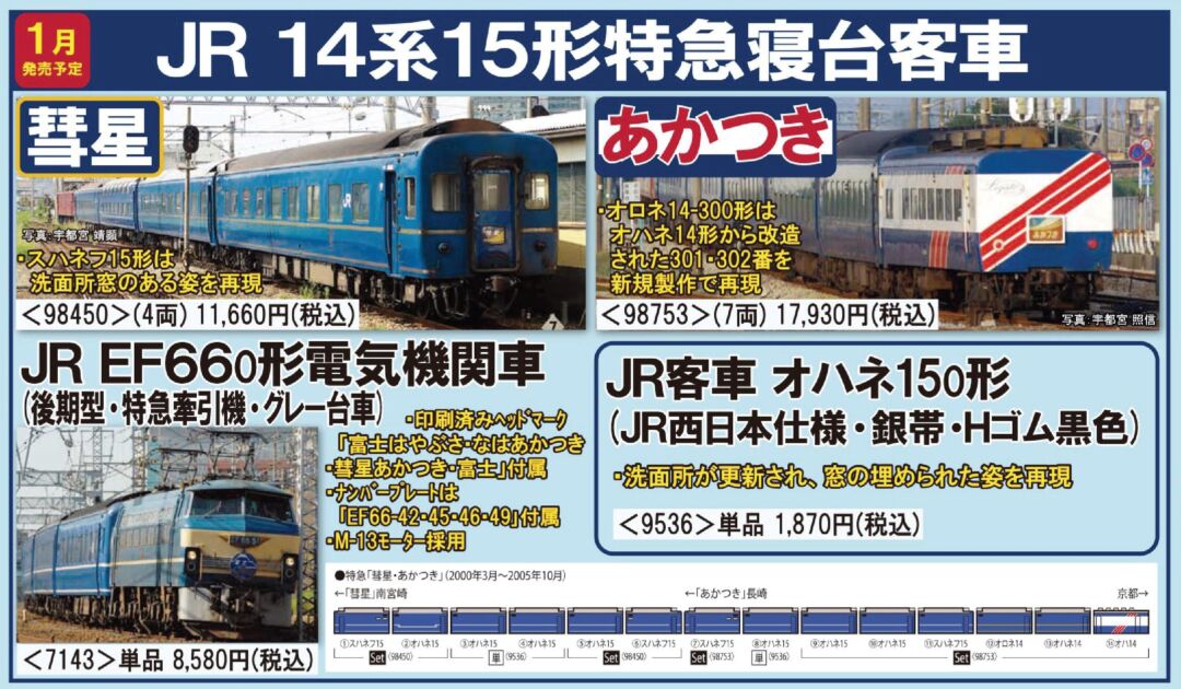 TOMIX 14系15形特急寝台客車(彗星)セット 品番:98450 #トミックス