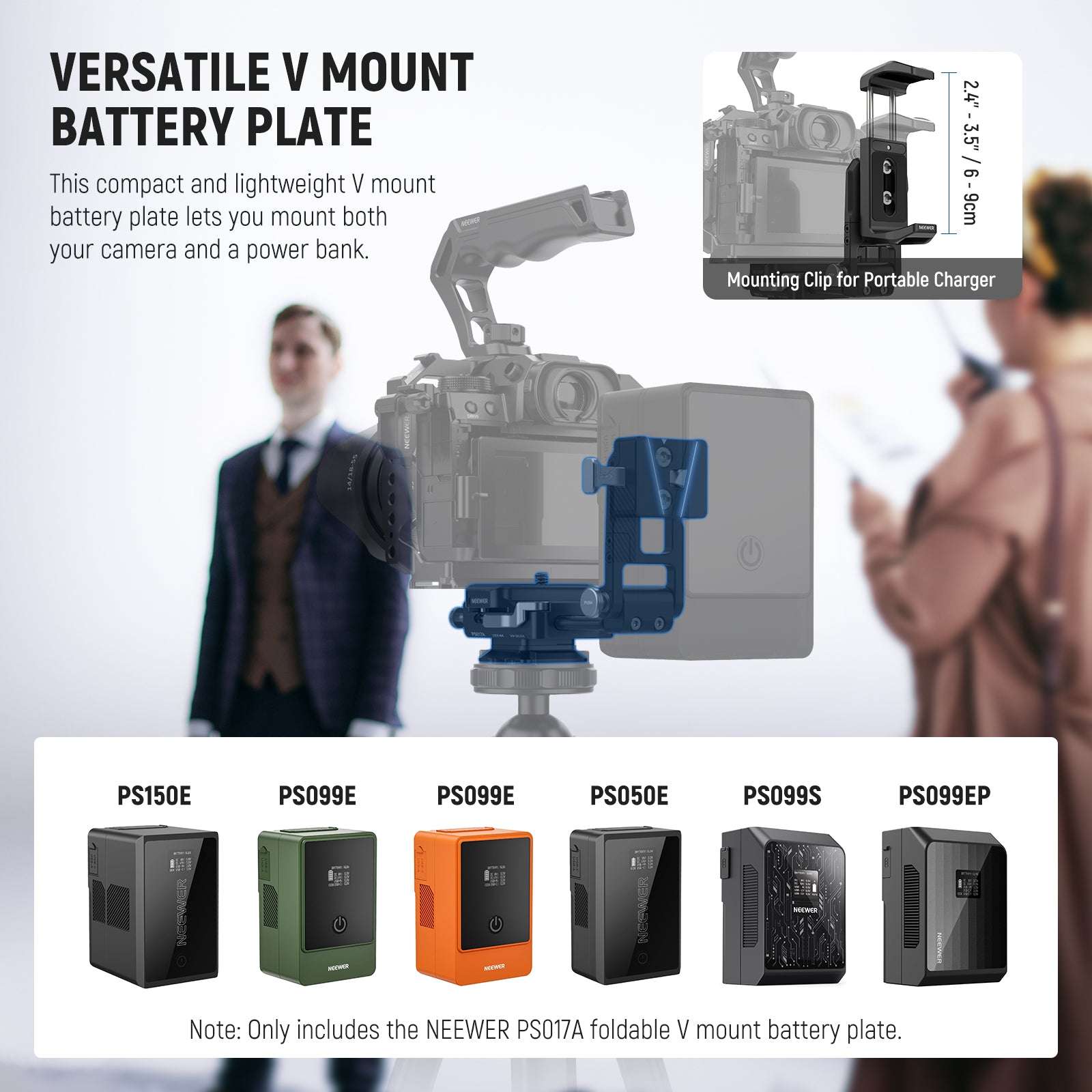 NEEWER PS017A V Mount Battery Plate with Arca Type QR Plate