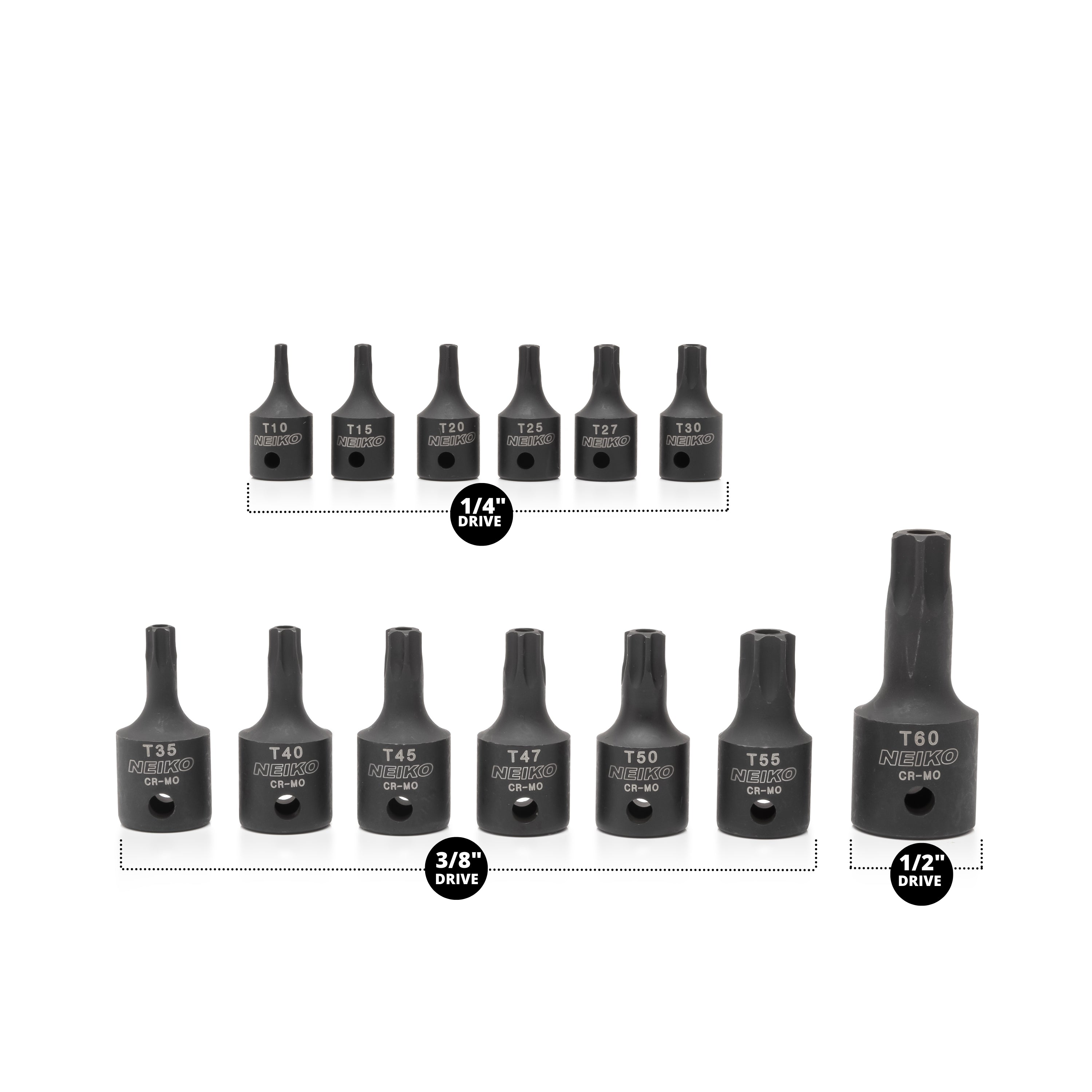 NEIKO Security Torx Socket Bit Set, 6 Point Heavy Duty Ta – NEIKO®